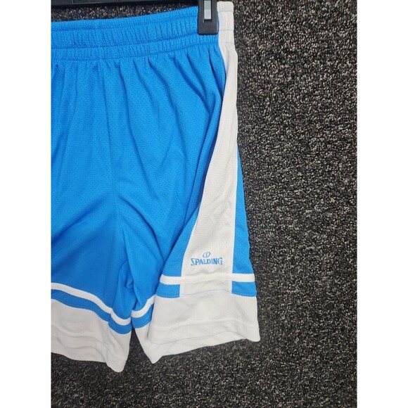 Spalding Medium Blue and White Men's Shorts Basketball Athletic Running Gym NWOT - Picture 3 of 8